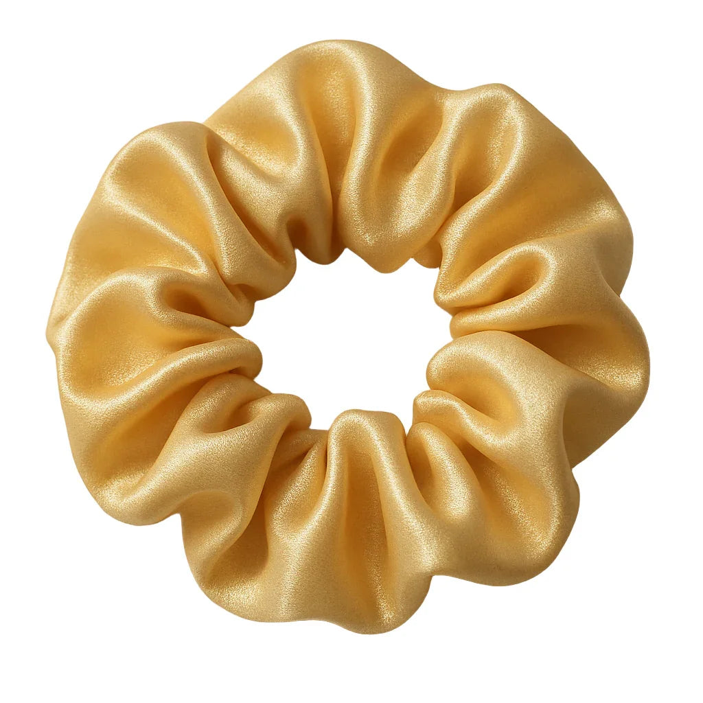 Satin Light Gold Scrunchie for Luxurious and Elegant Hairstyles - CertifiedScrunchies Incfront view
