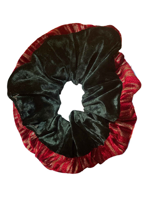 Christmas Inside Out Giant Velvet Scrunchie for Festive Hair Styling