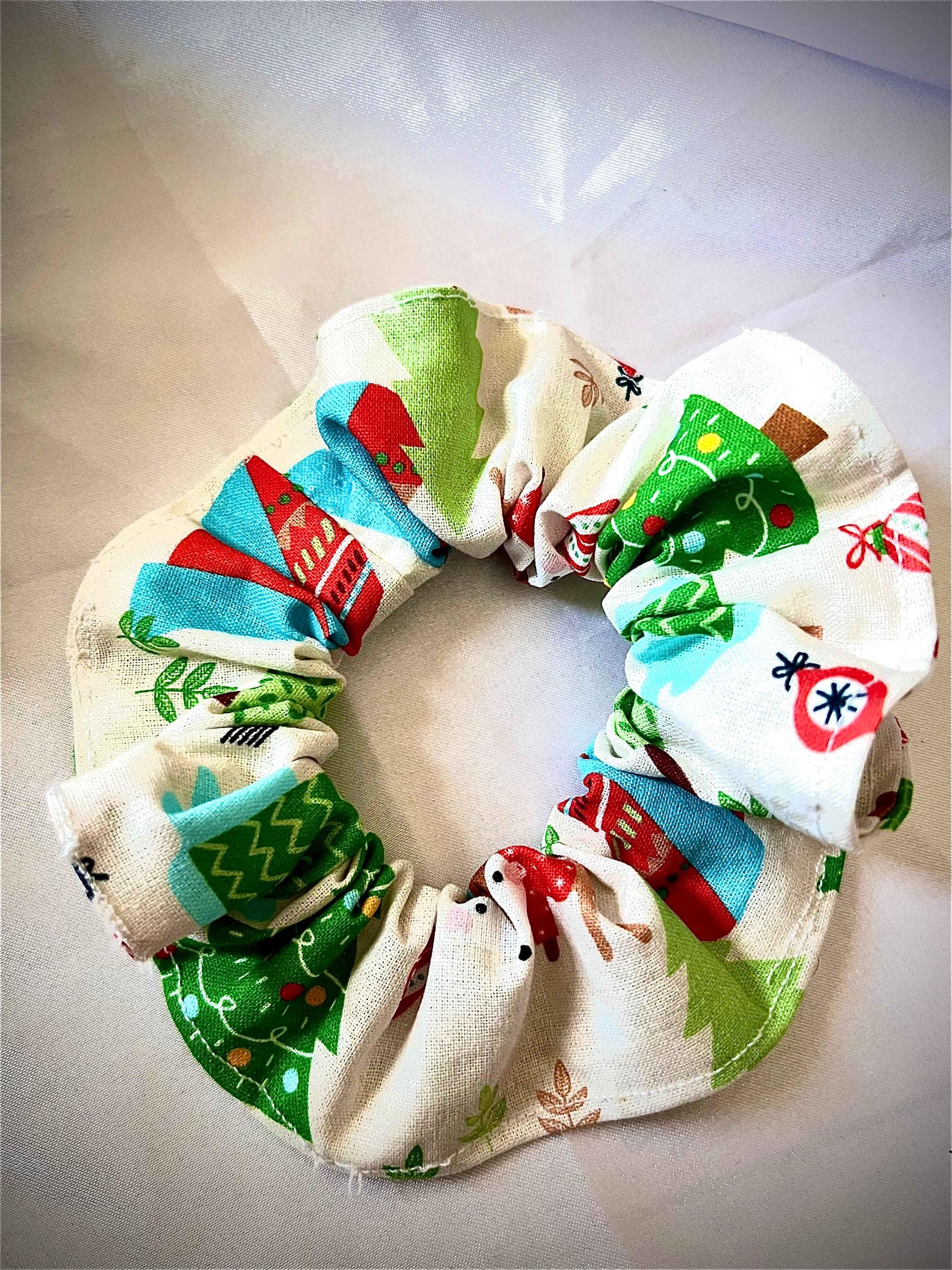 Christmas Forest Scrunchie - Festive Hair Accessory for the Holiday Season - CertifiedScrunchies Incfront view