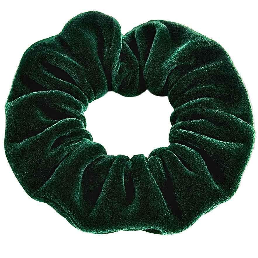 Seasonal Dark Green Velvet Scrunchie for Stylish Hair Accessories - CertifiedScrunchies Incfront view