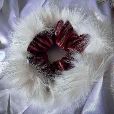 Golden Red Velvet Fur - Indulge in Luxurious Softness for Any Occasion - CertifiedScrunchies Incfront view