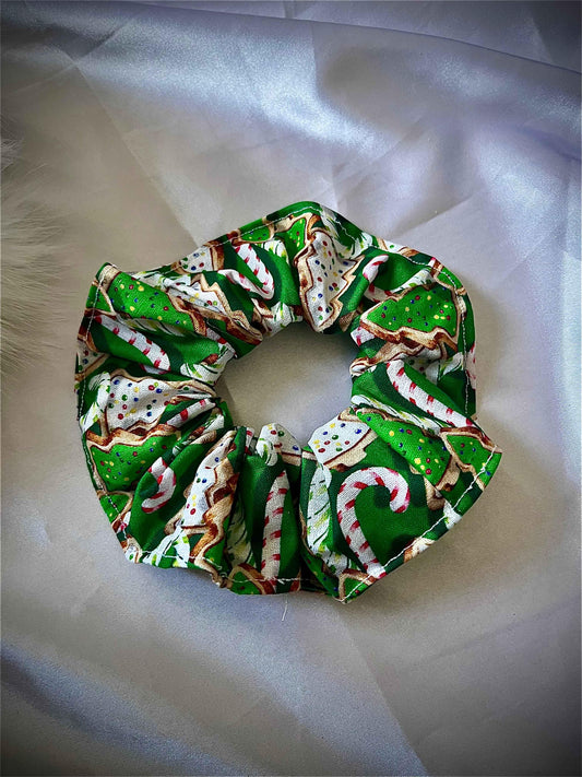 Green Candy Cane Scrunchie for Festive Style - CertifiedScrunchies Incfront view