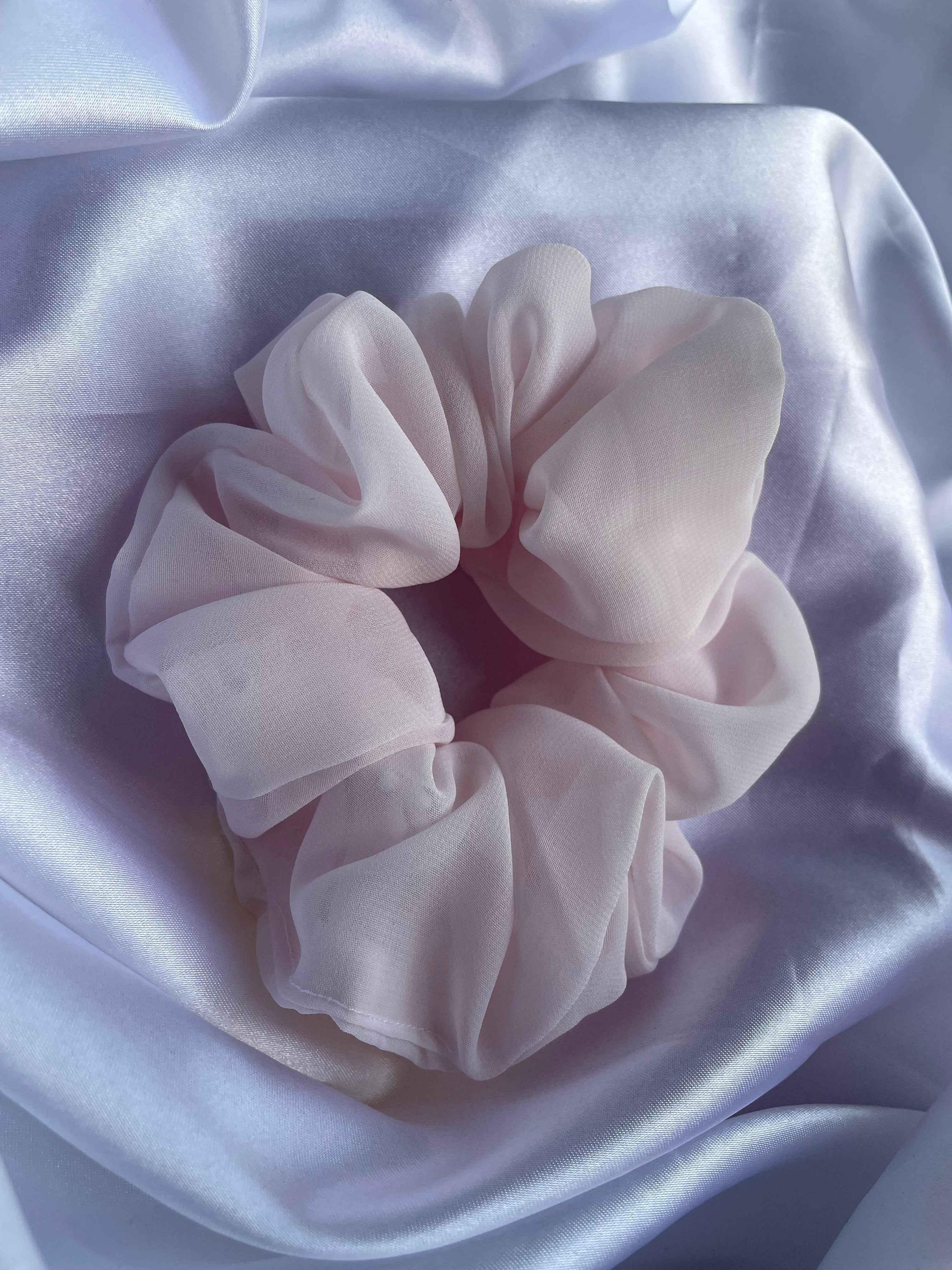 Light Pink Sheer: Elegant and Airy Fabric for Any Occasion - CertifiedScrunchies Incfront view