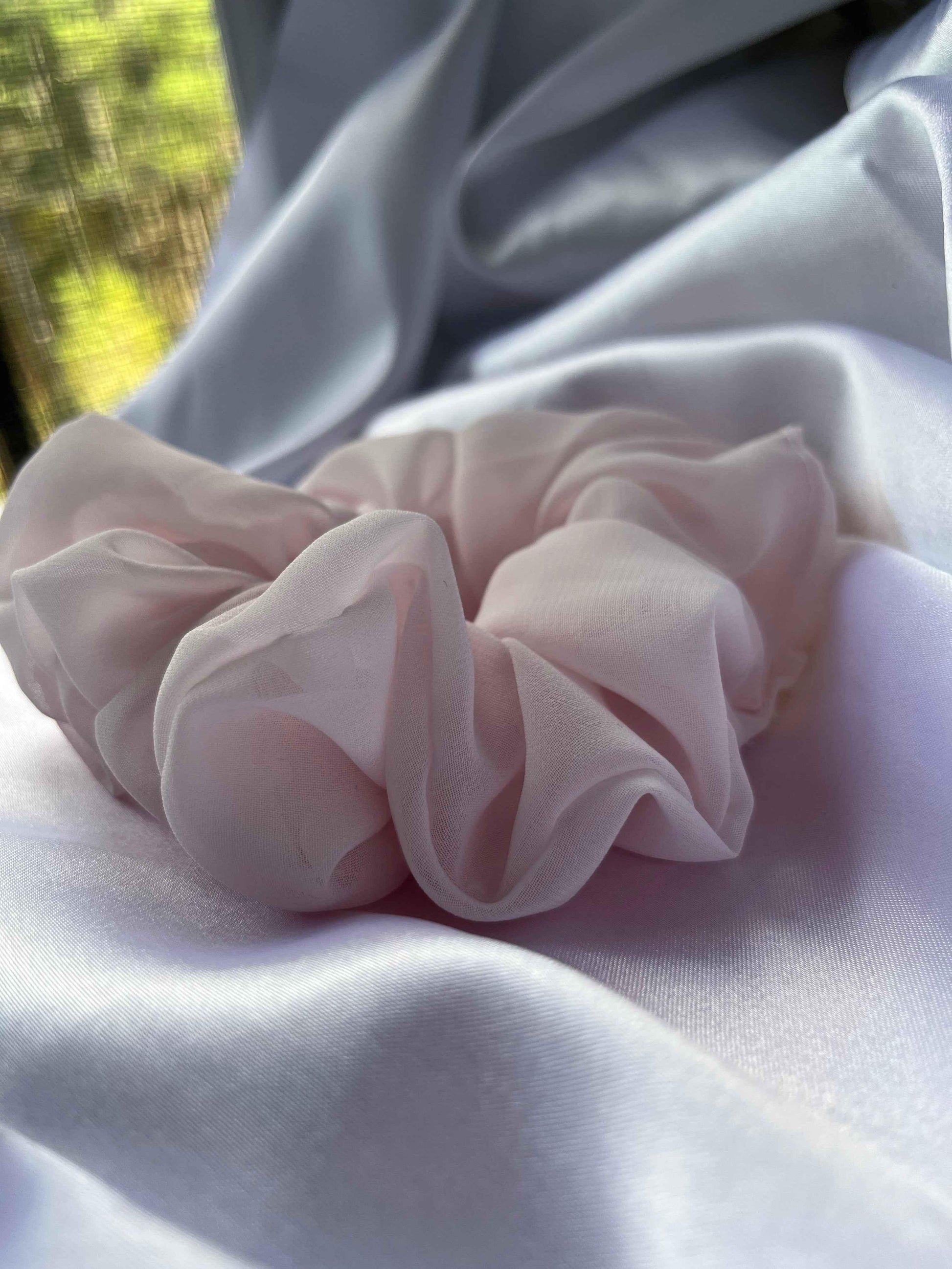 Light Pink Sheer: Elegant and Airy Fabric for Any Occasion - CertifiedScrunchies Incfront view