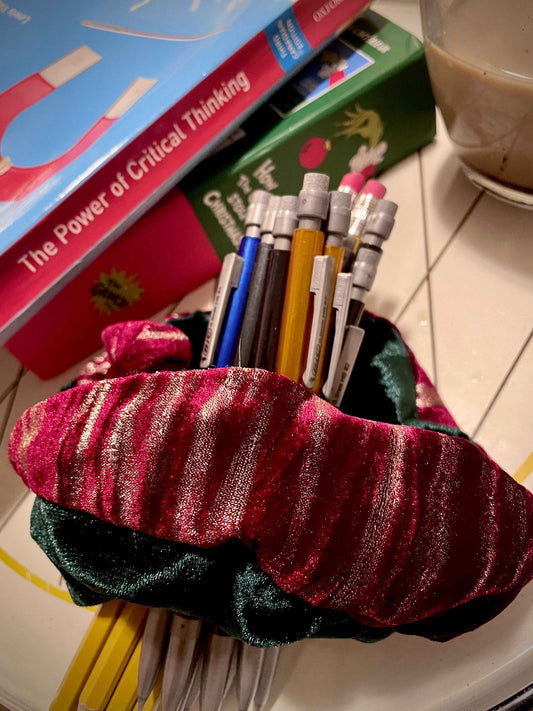 Christmas Inside Out Giant Velvet Scrunchie for Festive Hair Styling