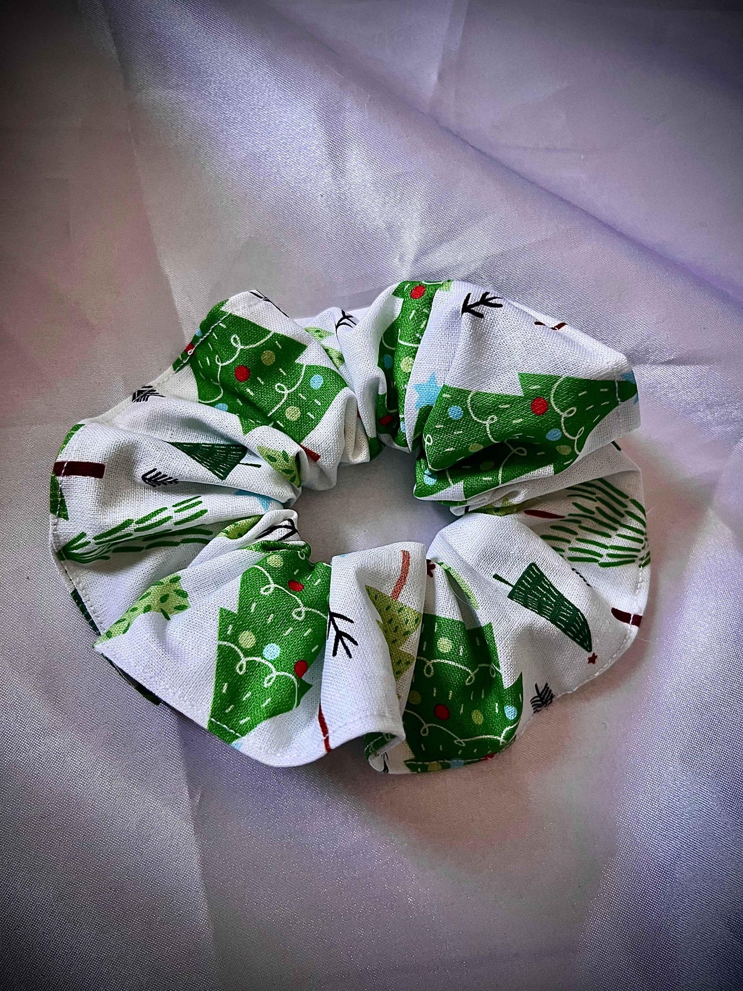 Still Tree Christmas Scrunchie - CertifiedScrunchies Incfront view