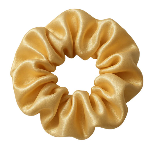 Satin Light Gold Scrunchie for Luxurious and Elegant Hairstyles - CertifiedScrunchies Incfront view