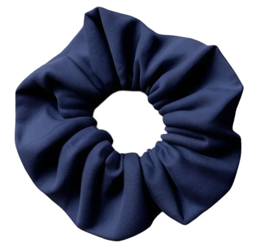 Navy Cotton Scrunchie for Stylish Hair Accessories - CertifiedScrunchies Incfront view